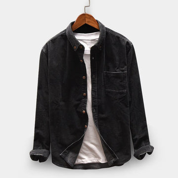 Wiaofellas Autumn Men Shirt Long Sleeve Regular Fit Mens Casual Shirt Thick Solid Color Men's Shirts With Pockets Male Coat MY846